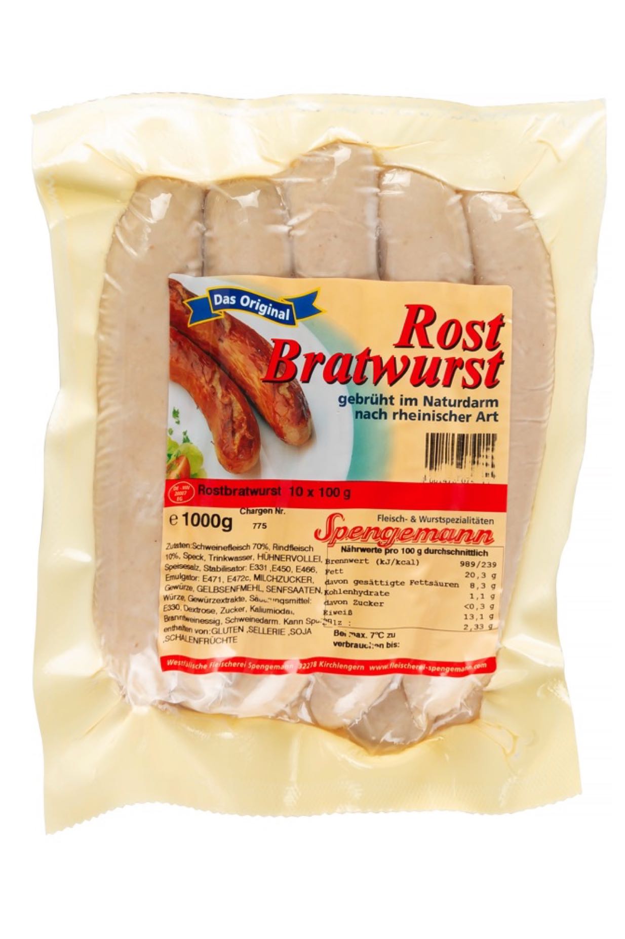 Rostbratwurst 10x100g 1000g