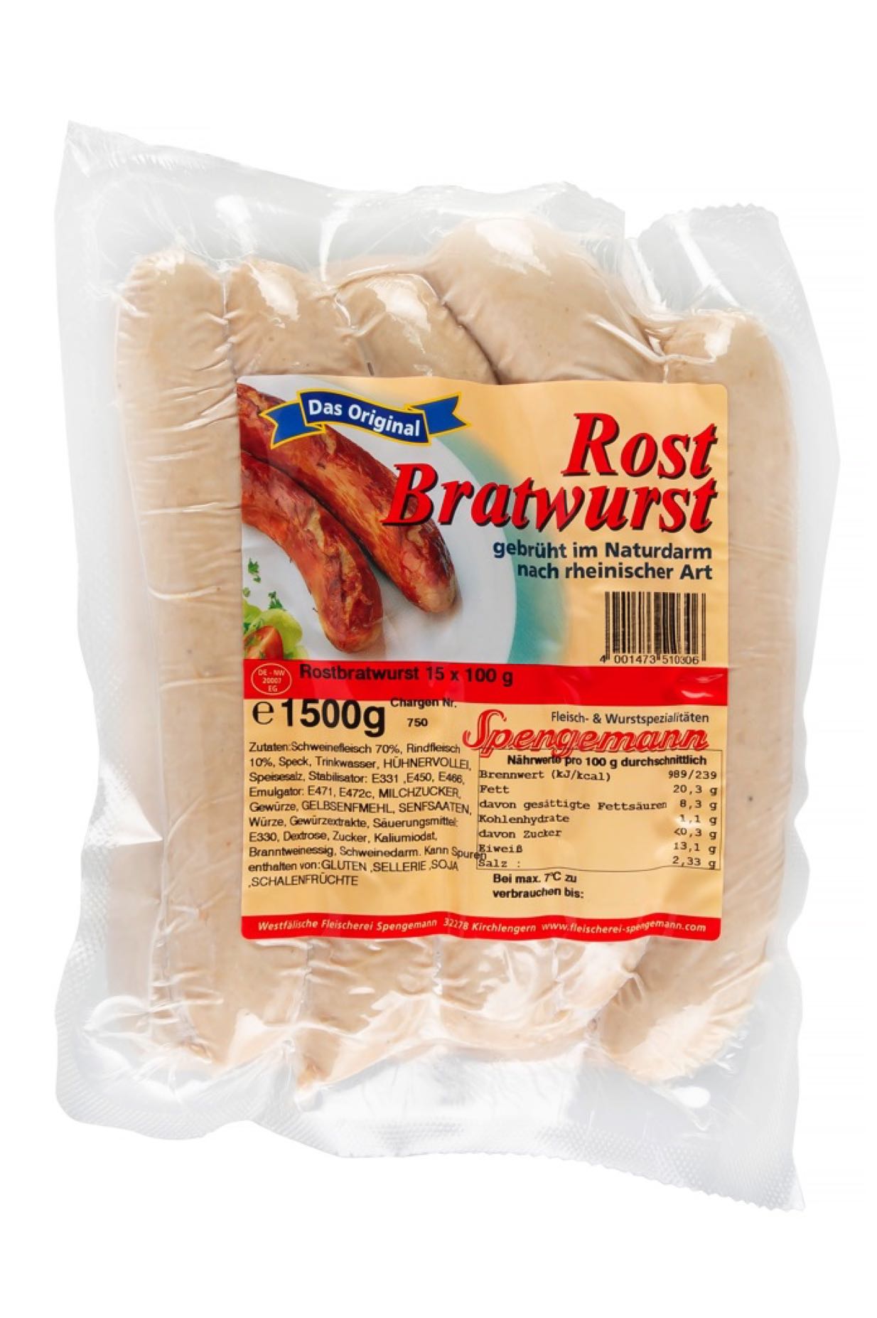 Rostbratwurst 15x100g 1500g