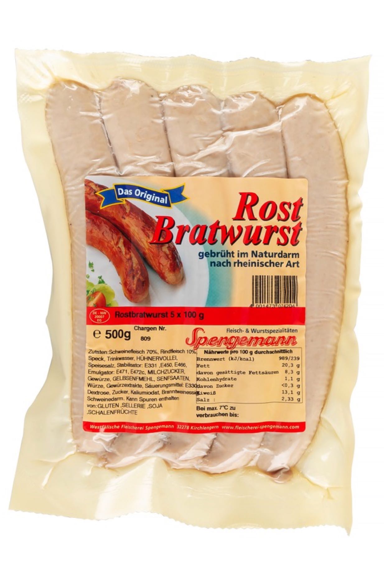 Rostbratwurst 5x100g 500g